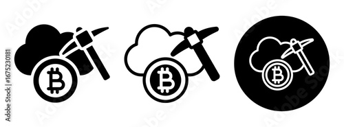 Cloud Mining Icon Collection Glyph & Mixed Style