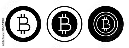 Bitcoins Icon Collection Glyph & Mixed Style