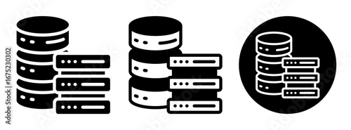 Server Storage Icon Collection Glyph & Mixed Style
