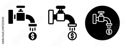 Faucet Icon Collection Glyph & Mixed Style