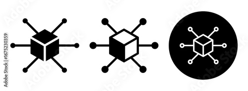 Blockchain Technology  Icon Collection Glyph & Mixed Style