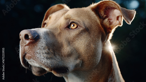 Wallpaper Mural Dog face sunset light slow motion blink ear brown fur closeup outdoors nature animal mammal pet attentive expression emotional Torontodigital.ca