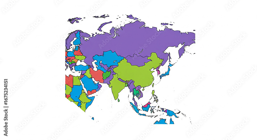Fototapeta premium map of Asia for infographic and presentation design