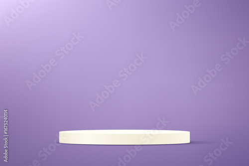 Purple background vector 3d with white podium Space for selling products on the website. Abstract wallpaper design with copy space to display your products. Vector illustration.