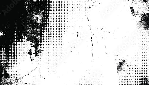 Abstract design with halftone dots background and texture background with a distressed design this vector design are dirty and scratches frame. Dust particle and dust grain texture .	