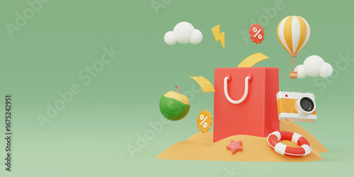 Travel vacation Beach Beach Relaxation Leisure 3D