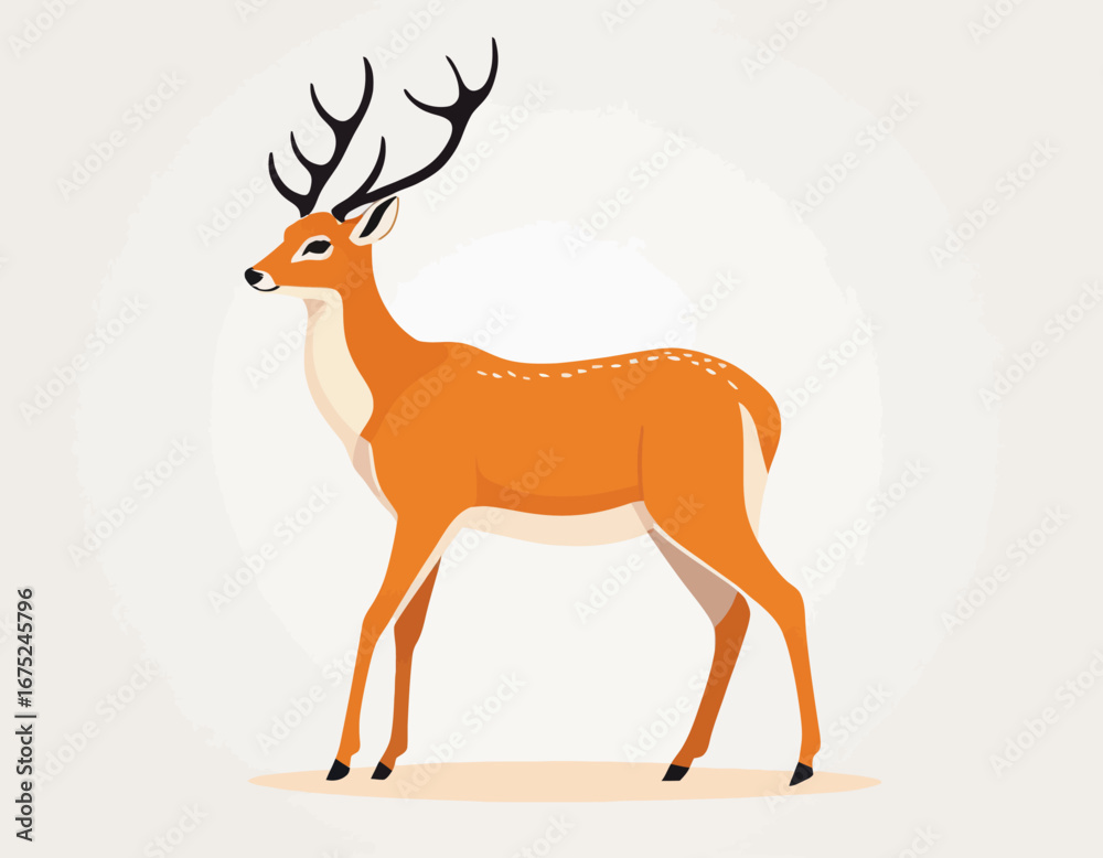 Fototapeta premium Deer digital Art, Intricate Powerful and Ready for Print or Web, Sharp Details. Strong Identity. Timeless Design, Symbolize Strength