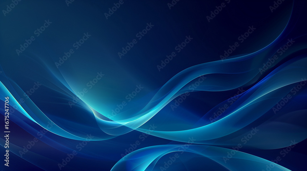 Obraz premium A captivating gradient background showcases a seamless blend from vibrant cyan to deep blue. The fluid design adds a modern touch suitable for various creative projects or digital interfaces