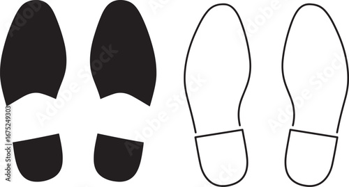 Two pairs of shoe footprint silhouettes