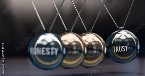 Honesty creates trust. Subtle visualization of honesty power and its effects on trust. Mutual and self inforcing link between honesty and trust. Video can be looped