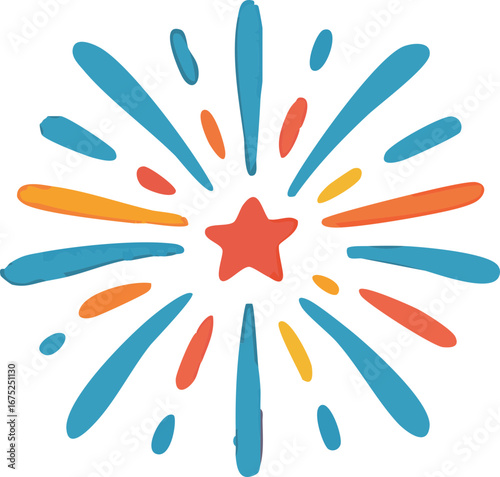 Fireworks and Firecracker Icon Decorative Shapes