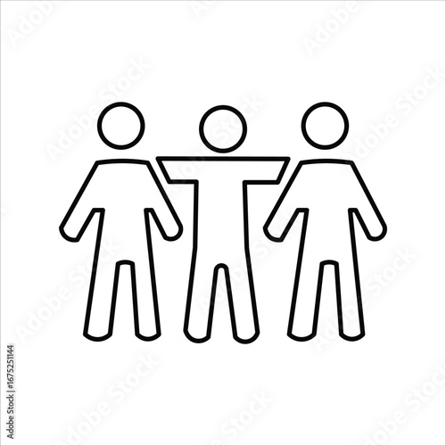 friends icons. simple lne vector illustration