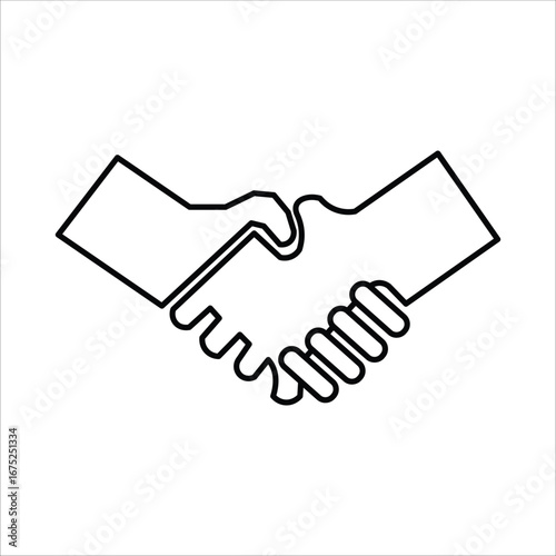 handshake icons. simple line vector illustration
