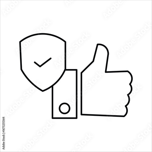 reliable icons. simple line vector illustration