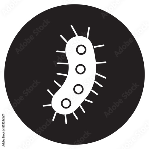 Bacteria Icon, Minimal Icon of Bacteria, Flat Icon of Bacterial Cell,  of Microbe Bacteria, Abstract Symbol of Bacteria Structure, Microscopic View of Bacteria Icon, vector