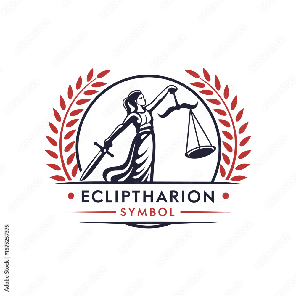 Fototapeta premium Minimalist Ecliptharion Symbol Logo – Elegant Cosmic and Orbital Logo Mark with Geometric Style for Business, Technology, and Creative Branding