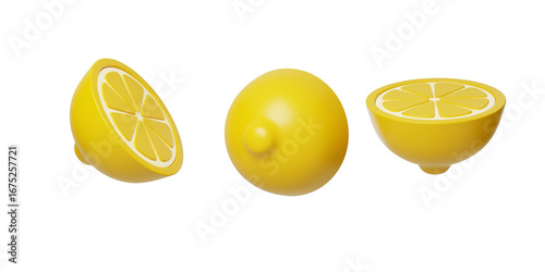 Lemon fruit sourness supplement vitamin C Lemon slices 3D