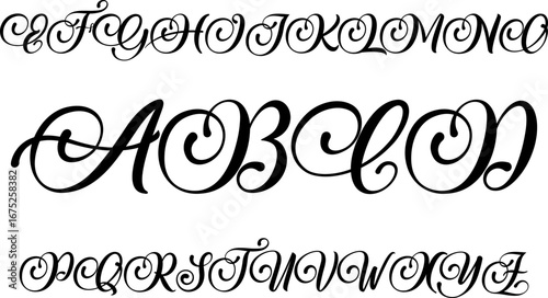 A complete set of elegant decorative capital letters A-Z in EPS format. Perfect for logos, invitations, monograms, posters, branding, and stylish typography projects.