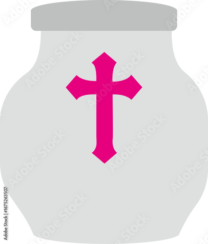 Cremation Urn with Pink Cross
