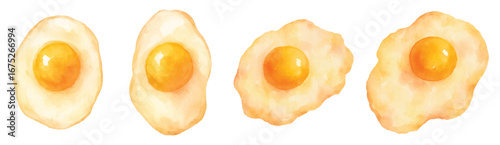 watercolor fried eggs bundle set collection