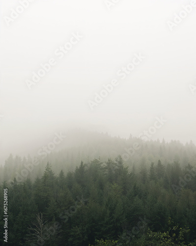 misty morning in the forest