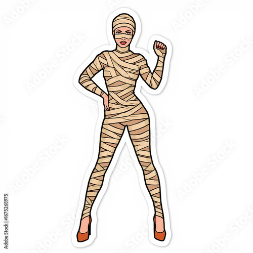Fashionable drawing of a fit woman running with an athletic pose