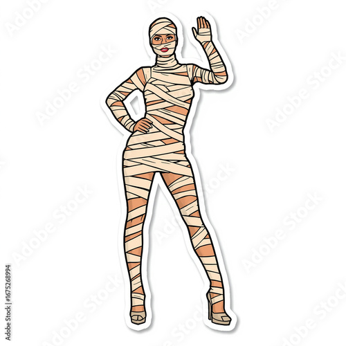 Fashionable drawing of a fit woman running with an athletic pose