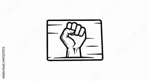 Symbol of protest and revolution, a clenched fist raised in solidarity and defiance