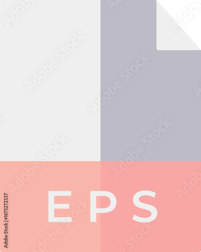 Minimalist EPS File Icon: Pastel Pink and Gray Document Graphic Design Element