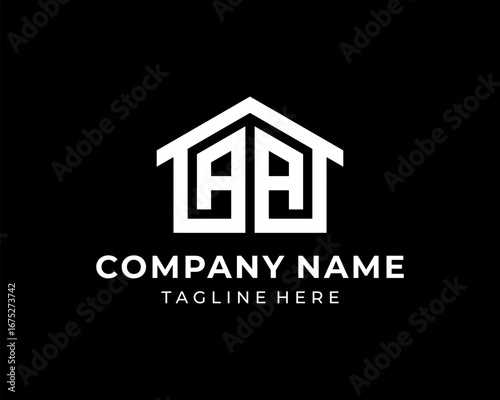 The logo design combines the letters AA and a house, using white.