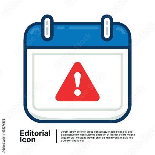 Digital Calendar Notification Symbol Indicating a Significant Warning or Urgent Appointment Reminder