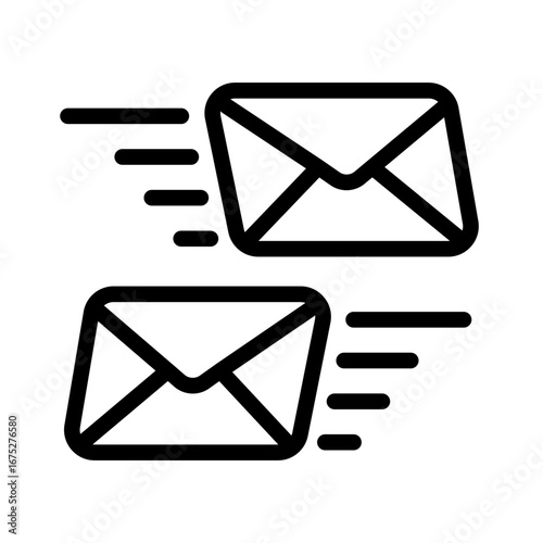 Send and Receive Email Rounded Icon, Envelope Icon - E-mail close envelope