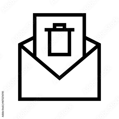 Open Email Delete Icon, Envelope Icon - E-mail open envelope
