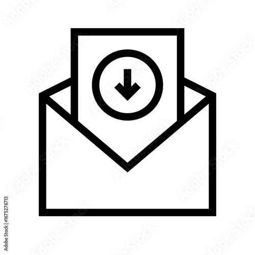Open Email Download Icon, Envelope Icon - E-mail open envelope
