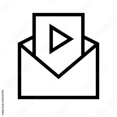 Open Email Video Icon, Envelope Icon - E-mail open envelope