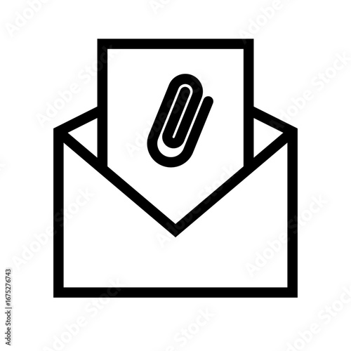 Open Email Attachment Icon, Envelope Icon - E-mail open envelope