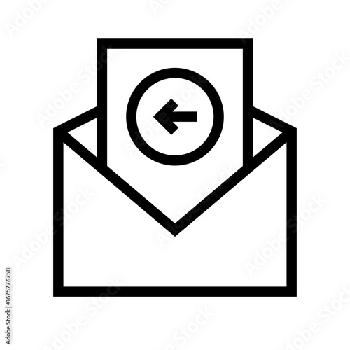 Open Email Backward File Icon, Envelope Icon - E-mail open envelope