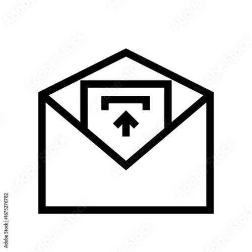 Email Envelope Upload File Icon - E-mail open envelope