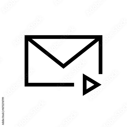 Email Watch Video Icon, Email Video, Envelope Icon - E-mail close envelope
