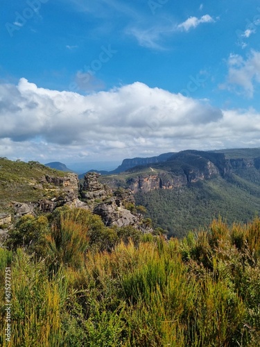 Cahill’s Lookout with Sunset Light over Blue Mountains, Australia
