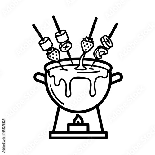 Barbecue grill with skewers and dripping sauce with transparent background