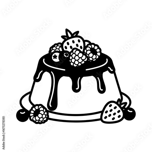 Berry dessert with transparent background
