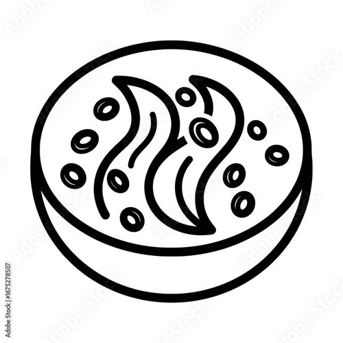 Black and white pizza with transparent background