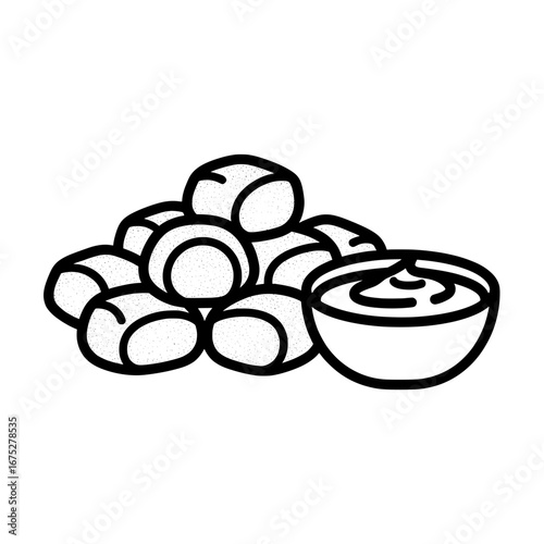 Black and white soybeans and bowl with transparent background
