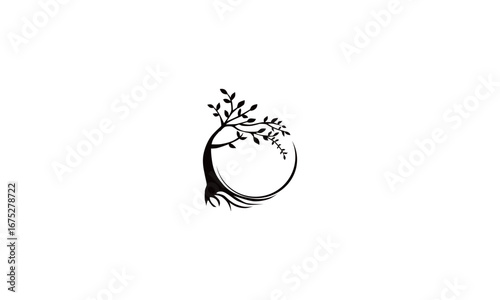Abstract Tree Logo in Circle Shape