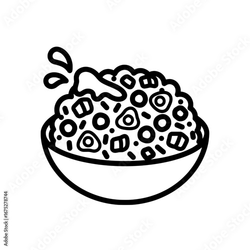 Bowl of cereal with transparent background