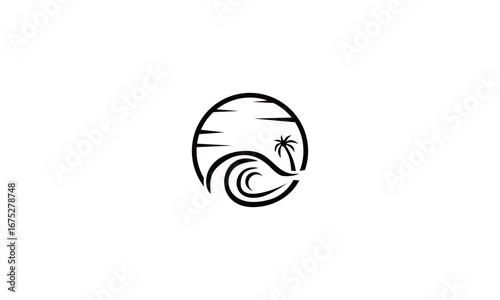 Wave Logo in Circle Shape