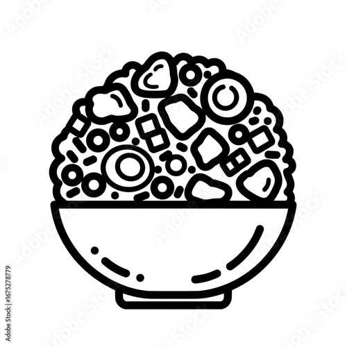 Bowl of cereal with transparent background