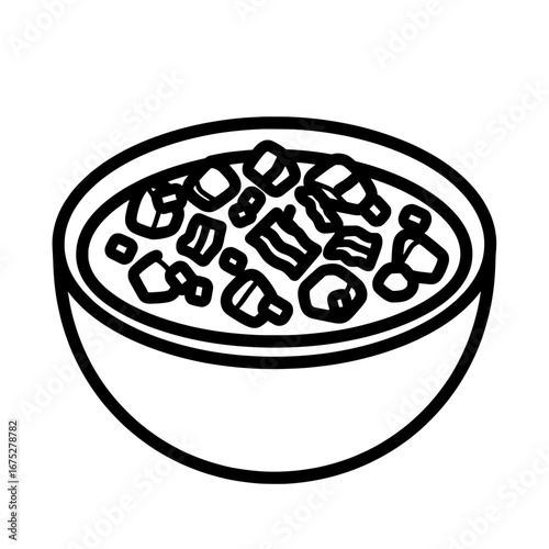 Bowl of cereal with transparent background