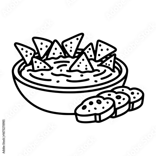 Bowl of nachos with transparent background